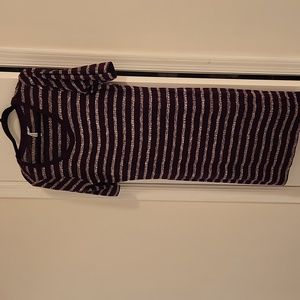 Purple and grey polyester and rayon dress